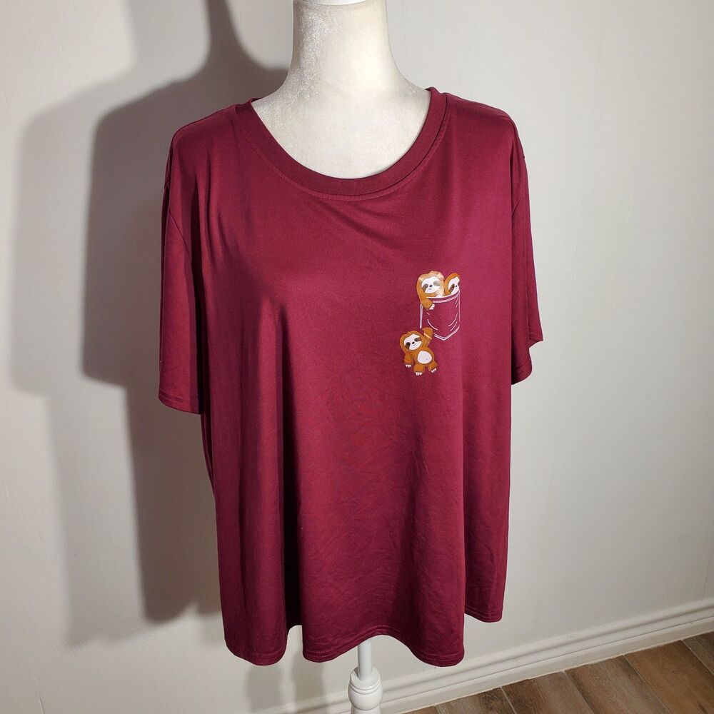 UNBRANDED BASIC TOP SHORT SLEEVE PURPLE SIZE 3X